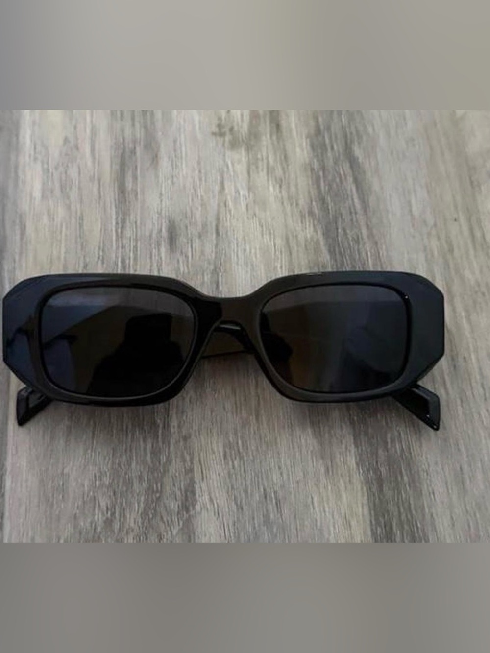 Prada Black Geometric Frame Sunglasses